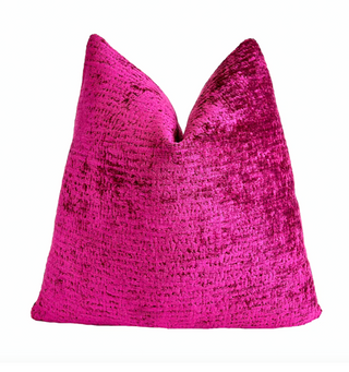 Magenta Pink Chenille Throw Pillow