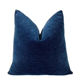 Navy Velvet Throw Pillow