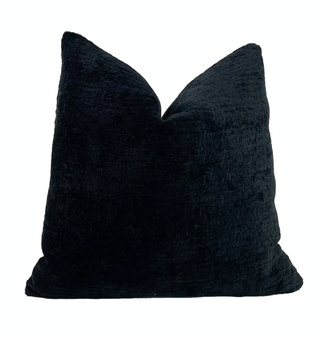 Ebony Solid Chenille Throw Pillow