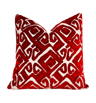 Red Velvet Tribal Throw Pillow