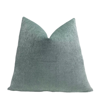 Sage Green Velvet Throw Pillow