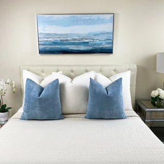 Light Blue Velvet Throw Pillow