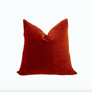Orange Solid Velvet Throw Pillow