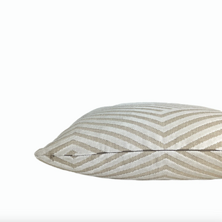 Cream Beige Alternative Stripe Velvet Throw Pillow