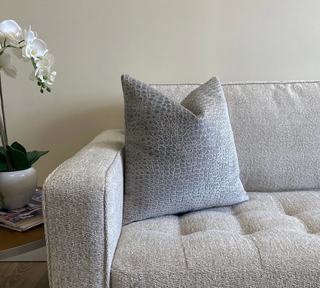 Steel Blue Pebbles Velvet Throw Pillow