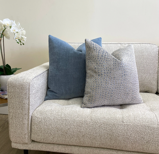 Steel Blue Pebbles Velvet Throw Pillow