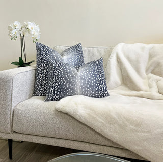 Navy Antelope Throw Pillow