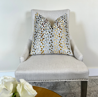 Petite Silver Confetti Velvet Throw Pillow