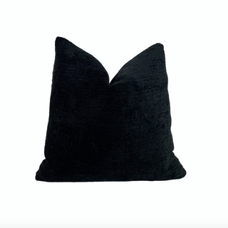 Ebony Solid Chenille Throw Pillow