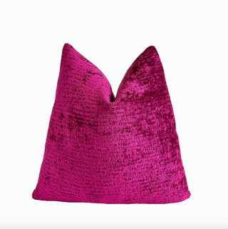 Magenta Pink Chenille Throw Pillow