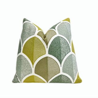 Green Multi Crest Throw Pillow