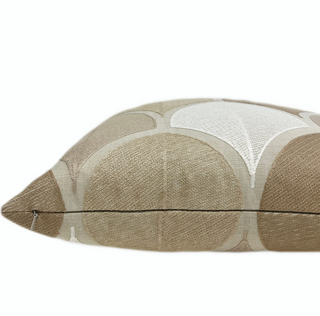 Beige Tan Multi Crest Throw Pillow