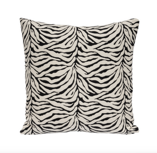 Black and Off White Zebra Print Throw Pillow