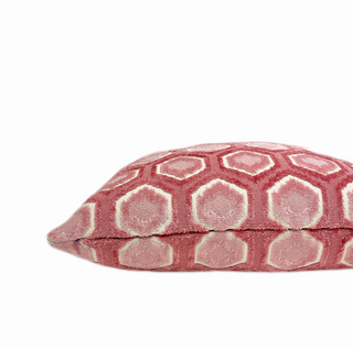 Pink Melon Hexagon Velvet Throw Pillow