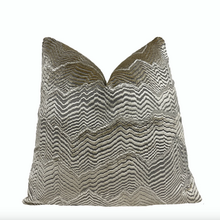 Taupe Textured Velvet Throw Pillow