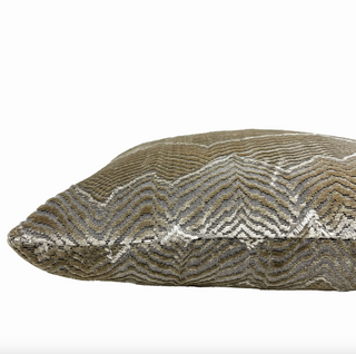 Taupe Textured Velvet Throw Pillow