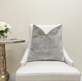 Taupe Textured Velvet Throw Pillow