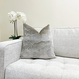 Taupe Textured Velvet Throw Pillow