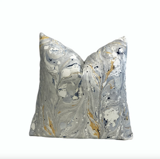 Platinum Clouds Abstract Throw Pillow