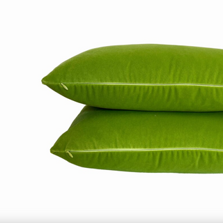 Apple Green Solid Velvet Pillow