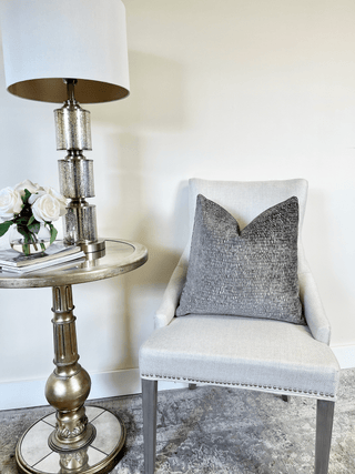 Smoky Gray Chenille beige chair