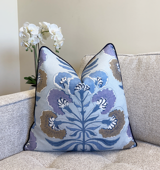 Thibaut Tybee Tree Blue Lavender Throw Pillow Cover