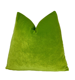 Apple Green Solid Velvet Pillow