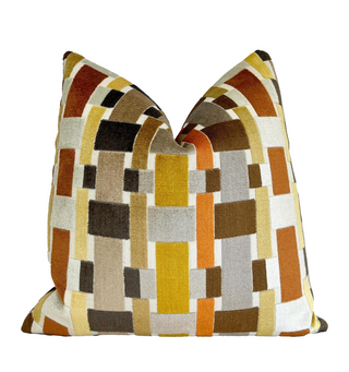 Ava Amber Velvet Throw Pillow