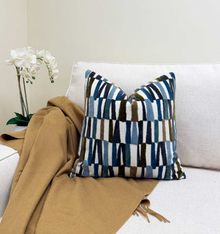 Harbor Stripe Velvet Throw Pillow