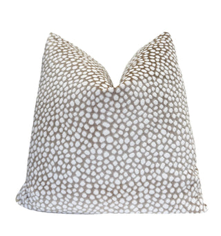 Tan and Cream Pebble Velvet Throw Pillow