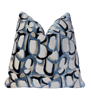 Blue Grotto Velvet Throw Pillow