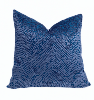 Blue Velvet Animal Print Throw Pillow