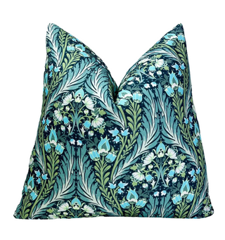 Blue Eden Floral Throw Pillow