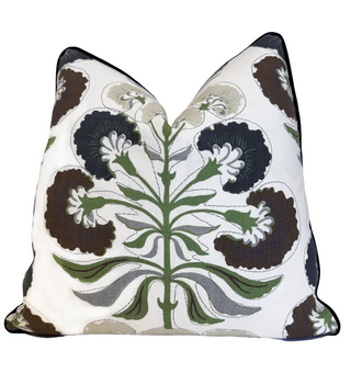 Thibaut Tybee Tree Black and Green Throw Pillow Cover