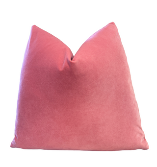 Flamingo Pink Solid Velvet Throw Pillow