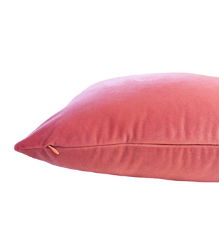 Flamingo Pink Solid Velvet Throw Pillow