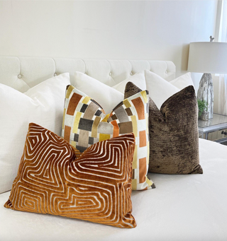 Ava Amber Velvet Throw Pillow