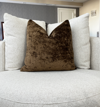 Walnut Brown Chenille Throw Pillow