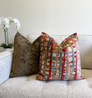 Walnut Brown Chenille Throw Pillow