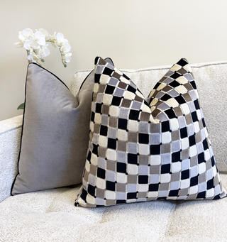 Gray Monaco Velvet Throw Pillow