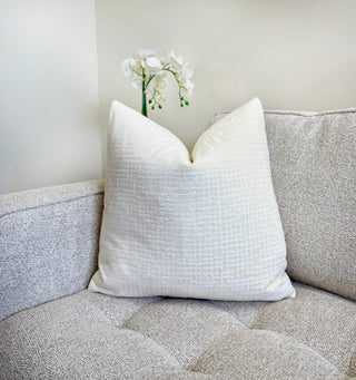 Cream Textured Velvet Pillow