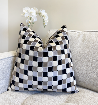 Gray Monaco Velvet Throw Pillow