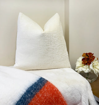 Cream Textured Velvet Pillow