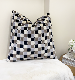 Gray Monaco Velvet Throw Pillow