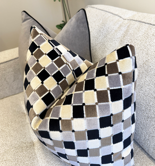 Gray Monaco Velvet Throw Pillow