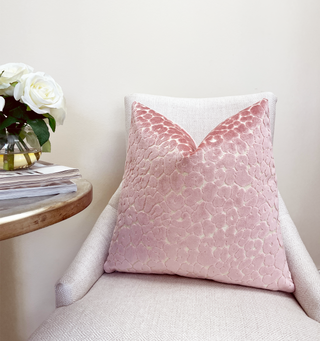 Soft Pink Leopard Velvet Throw Pillow