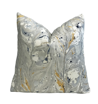 Platinum Clouds Abstract Throw Pillow