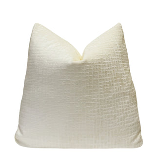 Cream Textured Velvet Pillow