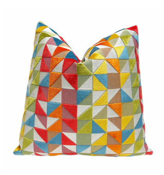 Colorful Geometric Velvet Throw Pillow