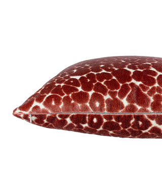 Desert Coral Leopard Velvet Throw Pillow